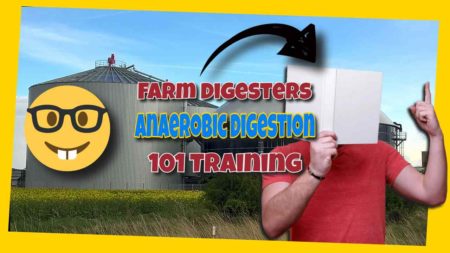 Featured image text: "Farm digesters and anaerobic digestion 101".